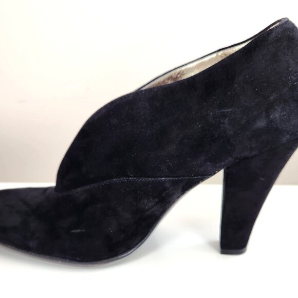 MARC JACOBS Suede Black Booties Made In Italy Size 41 Euro / US 11 Shoes Heels - Picture 2 of 16